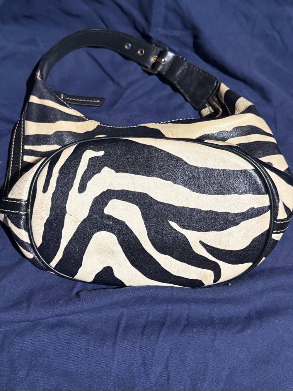 Dooney & Bourke Black and Cream Zebra-Print Shoulder Bag - Picture 3 of 6